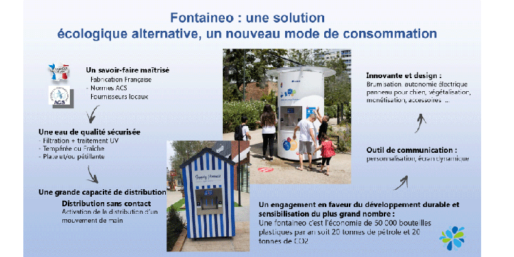 FONTAINEO, une solution écologique et responsable pour apporter fraicheur et hydratation aux citoyens.